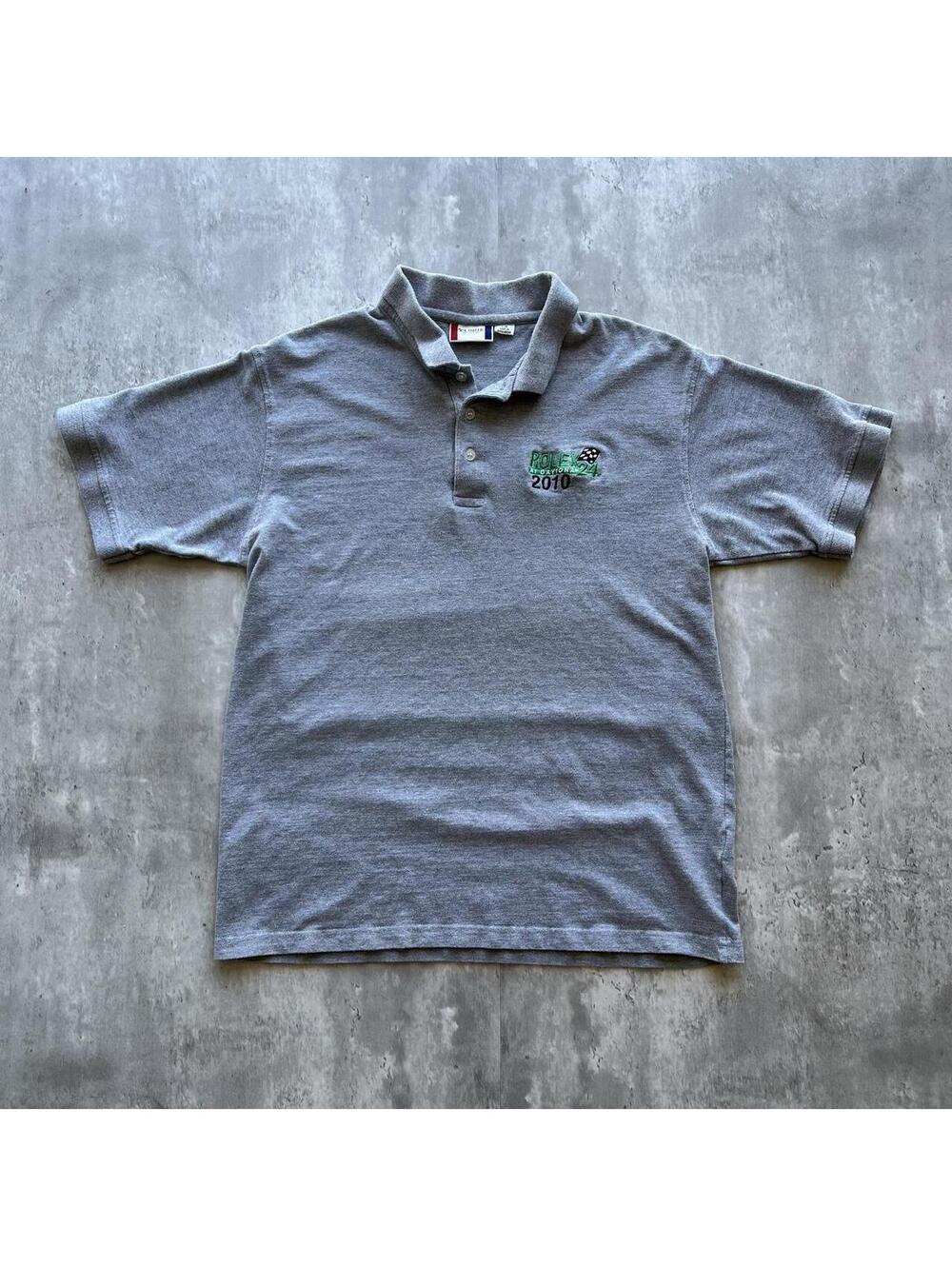 Vintage Rolex Daytona 24 Polo Shirt Gray Racing Embroidered 2010
